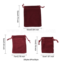 18Pcs 3 Styles Rectangle Velvet Drawstring Pouches&nbsp;TP-FS0001-04C