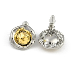 Irregular Flat Round Brass Stud Earrings&nbsp;EJEW-Q391-17G