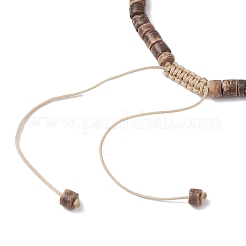 Summer Beach Natural Shell and Coconut Heishi Beaded Adjustable Anklets for Women&nbsp;AJEW-AN00648