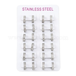 Non-Tarnish Sand Flash 304 Stainless Steel Hoop Earrings for Women&nbsp;EJEW-M001-03P