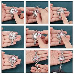 DIY Half Round Pendant Necklace Making Kits&nbsp;DIY-SC0019-99G