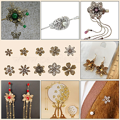 200Pcs 10 Style Iron Bead Caps&nbsp;IFIN-PH0005-15AB