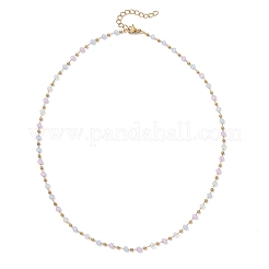 Handmade Faceted Rondelle Glass Beaded Link Chain Necklaces&nbsp;NJEW-JN05744-02