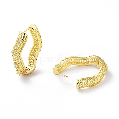 Clear Cubic Zirconia Infinity Hollow Hoop Earrings&nbsp;EJEW-G333-07G