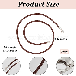 2Pcs Braided Round Leather Cord Necklace Making&nbsp;NJEW-BBC0001-19B-02