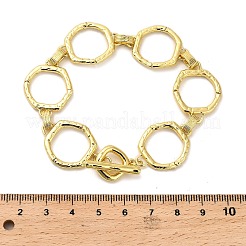 Brass Hexagon Link Chain Bracelets for Women Men&nbsp;BJEW-G740-05G