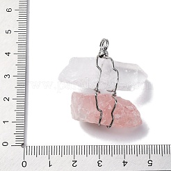 Natural Rose Quartz & Quartz Crystal Nuggets Big Pendants&nbsp;G-K338-43P-05