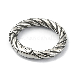 Tibetan Style 316 Surgical Stainless Steel Spring Gate Rings&nbsp;STAS-E191-04AS-02