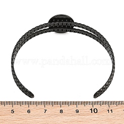 304 Stainless Steel Blank Cuff Bangle Bases with Flat Round Tray&nbsp;SA-CBA82C8-05A-EB