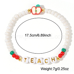 Teachers' Day Shell Round Beads Stretch Bracelets for Men Women&nbsp;KV5541