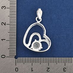 Fine Silver Pave Clear Cubic Zirconia Pendants&nbsp;STER-P069-03B-S