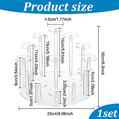 13-Tier Flat Round Acrylic Minifigures Organizer Display Risers&nbsp;ODIS-WH0038-35