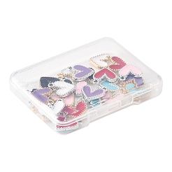 24Pcs 12 Colors Rack Plating Alloy Enamel Charms&nbsp;ENAM-FS0002-75
