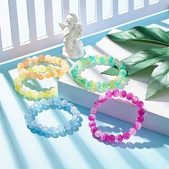 10MM Candy Color Acrylic Round Beaded Stretch Bracelet for Women&nbsp;BJEW-JB07585