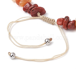 7Pcs Chakra Theme Natural & Synthetic Mixed Gemstone Chips Braided Beads Bracelets&nbsp;BJEW-JB11324