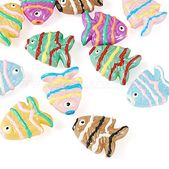 12Pcs 6 Colors Painted Glass Beads&nbsp;LAMP-TA0002-38