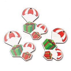 Single Face Christmas Printed Wood Big Pendants&nbsp;WOOD-D025-14
