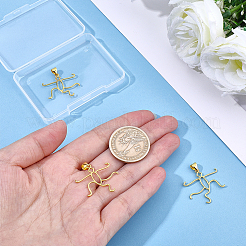 4Pcs Brass Pendant Cabochon Settings&nbsp;KK-WR0001-96A-G