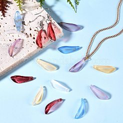 120Pcs 8 Colors Transparent Spray Painted Glass Pendants&nbsp;GLAA-SZ0001-48