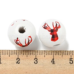 Printed Wood European Beads&nbsp;WOOD-G022-17A