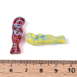 Mermaid Painted Glass Beads&nbsp;GLAA-T025-68M