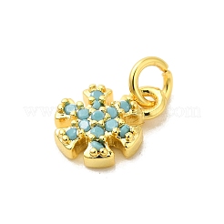 Real 18K Gold Plated Rack Plating Brass Micro Pave Cubic Zirconia Pendants Charms&nbsp;KK-S396-01B