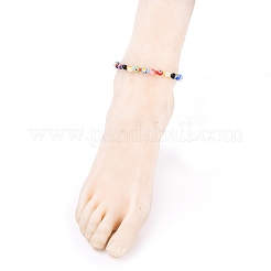 Handmade Millefiori Glass Beads Anklets&nbsp;AJEW-AN00341-02