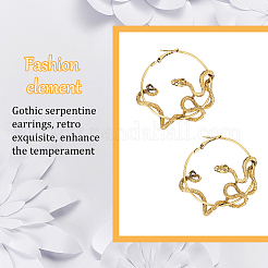 3 Pairs 3 Colors Alloy Snake Wrapped Ring Hoop Earrings for Women&nbsp;EJEW-AN0001-63
