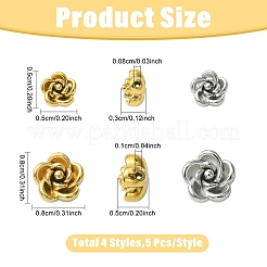20Pcs 4 Styles 304 Stainless Steel Beads&nbsp;STAS-YW0003-54