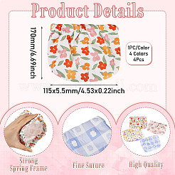 3Pcs 3 Colors Flower Printed Cloth Women's Mini Cosmetics Storage Bags&nbsp;ABAG-TA0001-98