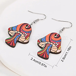 Wood & Iron Dangle Earrings for Women&nbsp;WG72288-01