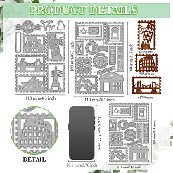 Travel Stamp Theme Carbon Steel Cutting Dies Stencils&nbsp;DIY-WH0309-4419