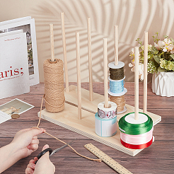 4 Spools Wooden Thread Holder&nbsp;DIY-WH0308-732