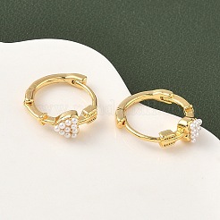Brass Heart Hoop Earrings&nbsp;EJEW-D337-16G