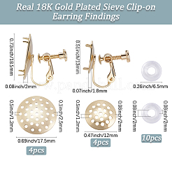 8Pcs 2 Styles Brass Clip-on Earring Setting&nbsp;KK-BBC0019-56