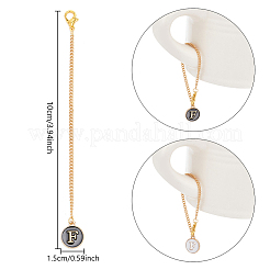Flat Round with Letter Alloy Enamel Wine Glass Charms&nbsp;AJEW-AB00184-06