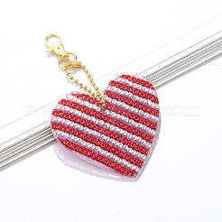 DIY Heart Keychain Diamond Painting Kits&nbsp;DIAM-PW0001-163