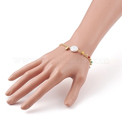 Natural Baroque Pearl Keshi Pearl Link Bracelets&nbsp;BJEW-JB05803-05