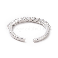 Clear Cubic Zirconia Open Cuff Ring&nbsp;RJEW-I094-09P