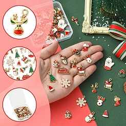 60Pcs 15 Styles Christmas Theme Alloy Enamel Pendants&nbsp;ENAM-FS0001-91