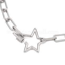 304 Stainless Steel Paperclip Chain Necklaces&nbsp;NJEW-JN06369-01