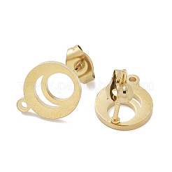 Ring Ion Plating(IP) 304 Stainless Steel Stud Earring Findings&nbsp;STAS-I206-99G