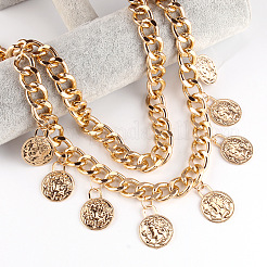 Alloy Disc Tassel Double Layer Waist Belly Chains for Women&nbsp;FS-WG8F1FB-01