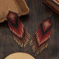 Bohemian Handmade Glass Seed Beads Dangle Earrings&nbsp;EM1640