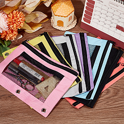 Rectangle Polyester Mesh Pen Bags&nbsp;AJEW-CP0008-06C