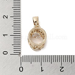 Brass Micro Pave Clear Cubic Zirconia Pendants&nbsp;KK-M275-11G