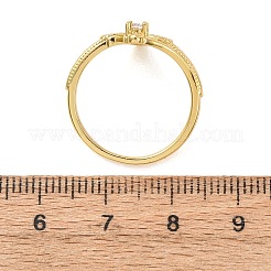 Brass Micro Pave Cubic Zirconia Finger Rings for Women&nbsp;RJEW-K261-11G