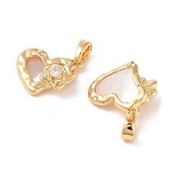 Brass Micro Pave Clear Cubic Zirconia Charms&nbsp;KK-B102-30G