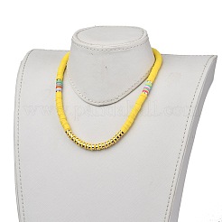 Handmade Polymer Clay Heishi Beads Beaded Necklaces&nbsp;NJEW-JN02901-02