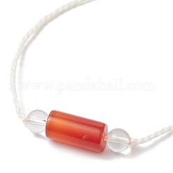 Natural Carnelian & Synthetic Quartz Crystal Beads Braided Bead Bracelets for Women&nbsp;BJEW-JB11981